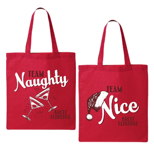 Red Tote Bag - Team Naughty or Team Nice