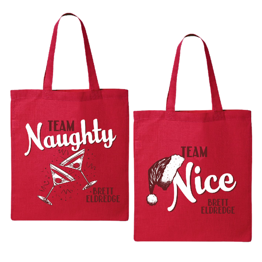 Red Tote Bag - Team Naughty or Team Nice